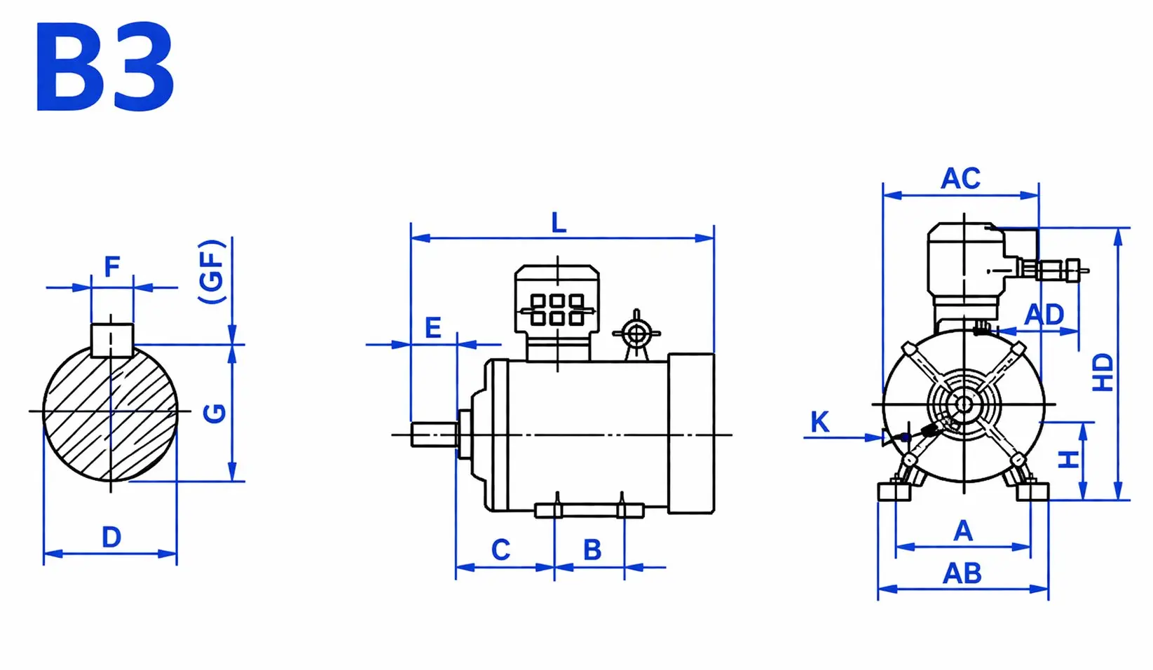 YBX4 Series Gear Motor B3
