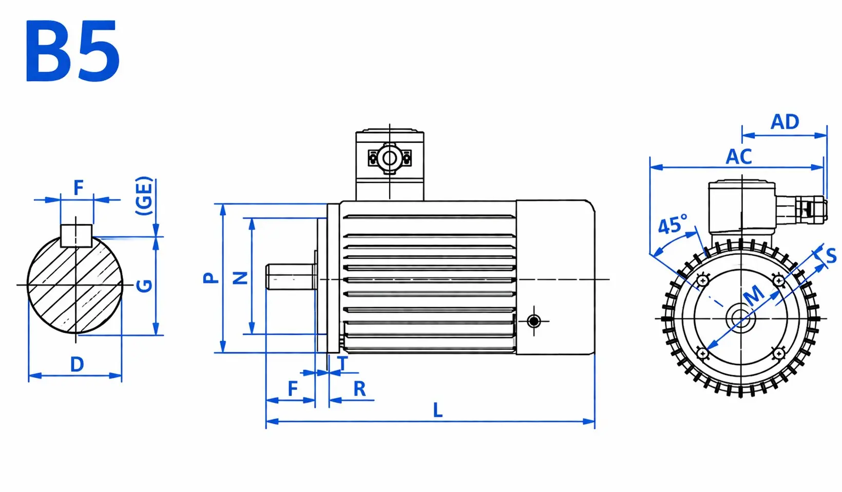 YBX4 Series Gear Motor B5