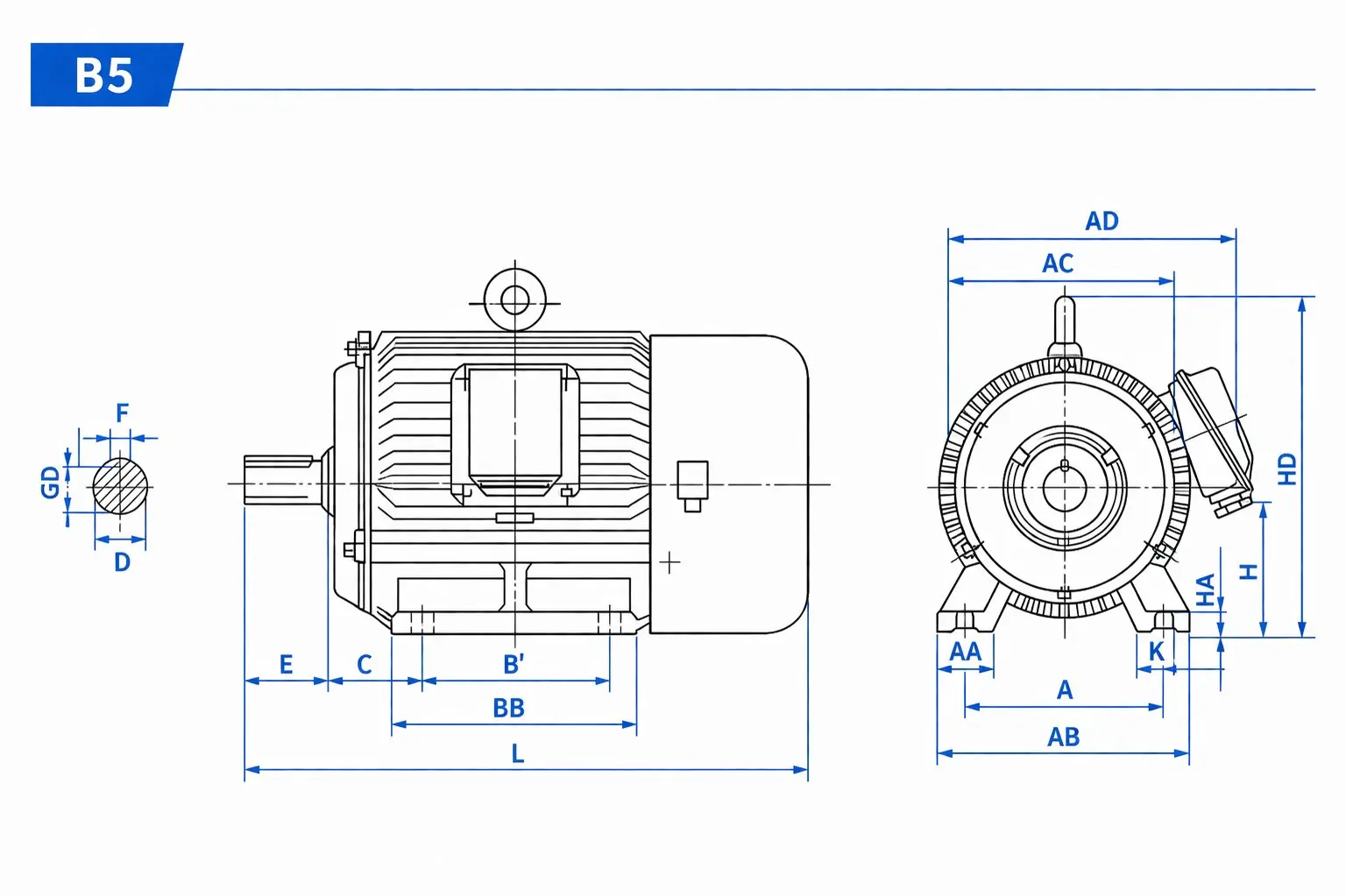 YVF2 Series Gear Motor B5